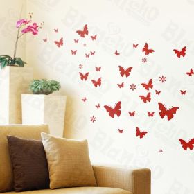 Pink Flying Home 2 - Wall Decals Stickers Appliques Home Decor