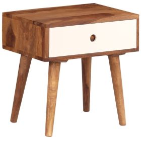 Bedside Table Solid Sheesham Wood 17.7"x11.8"x17.7"