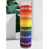 Love is Love Rainbow LGBTQ Pride Candle - 8" White, Unscented, Glass