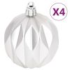 70 Piece Christmas Bauble Set Silver and White