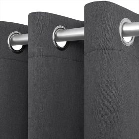 Blackout Curtains for Bedroom Pack of 2 Window Hanging Panels 63 inch Long Blind Off Grommet Curtains Thick Black Out Window Screen No Light Drapes 52 (Brand: White Classic)